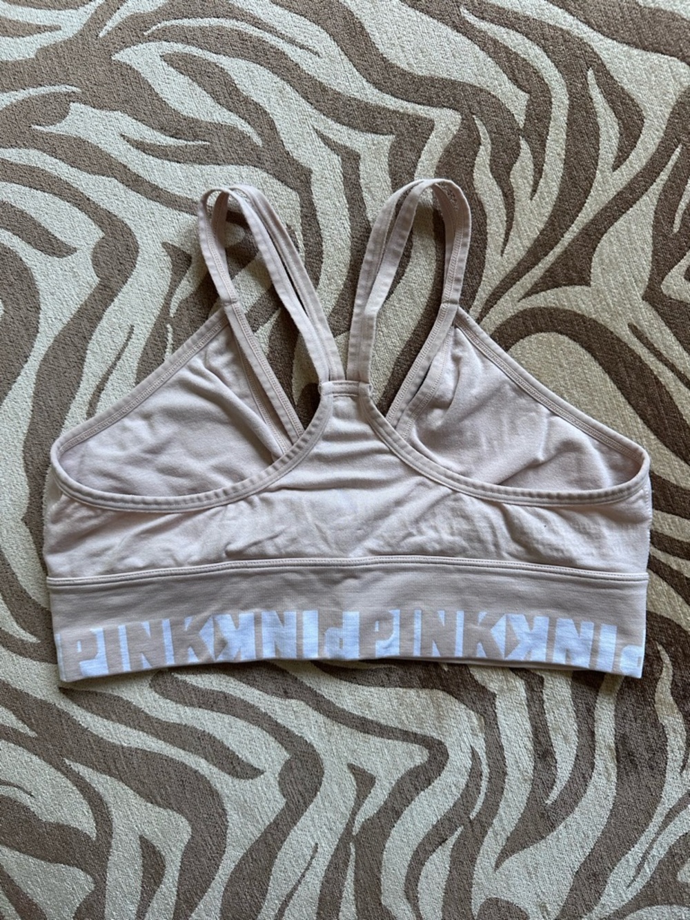 PINK Victoria's Secret Light Taupe Racerback Bralette - Picture 2 of 3